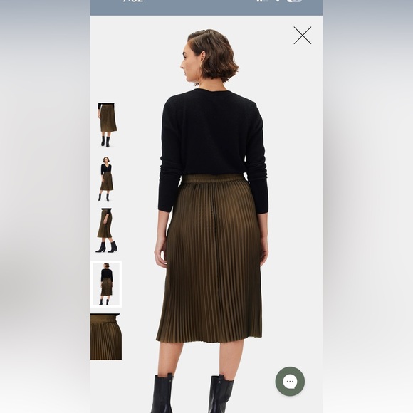 New Amour Vert Blaze Pleated Skirt in Bronzed Olive - size MED. org $180 - Picture 3 of 6